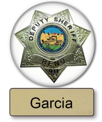 Garcia Reno 911 Name Badge & Deputy 3" Button Halloween Costume 